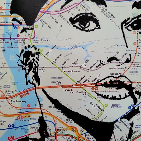 Audrey Hepburn NYC Subway Map Art Metal Sign 8x12 Limited Edition - Picture 5 of 6